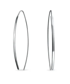 Long Oval Earrings (Silver)