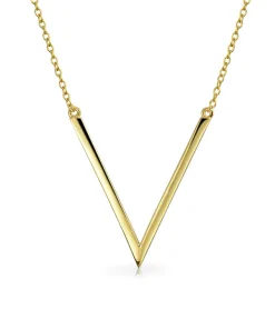 Chevron Tube Pendant (Gold)